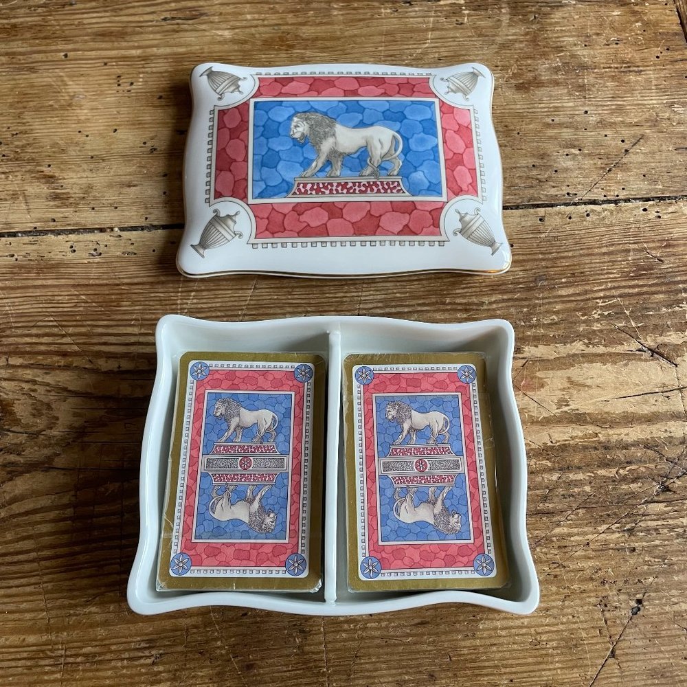 NEW Wedgewood Card Holder Bone China Made in England Lion & Stone
